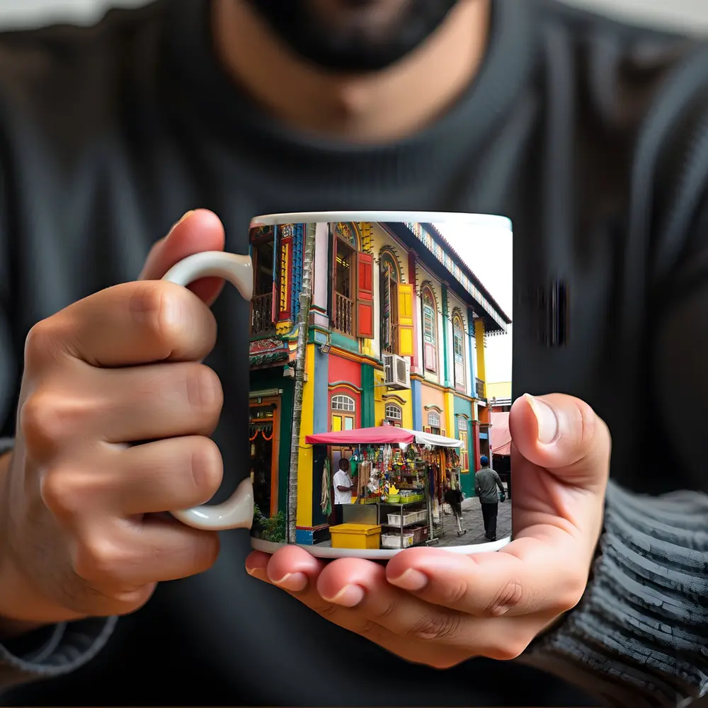 Colorful Little India Street Corner Singapore – Mugs