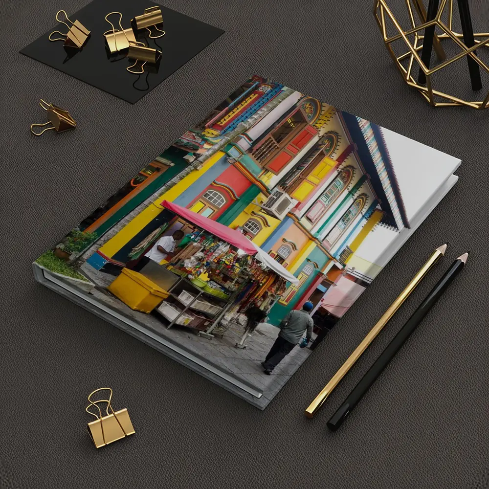Colorful Little India Street Corner Singapore – Notebooks