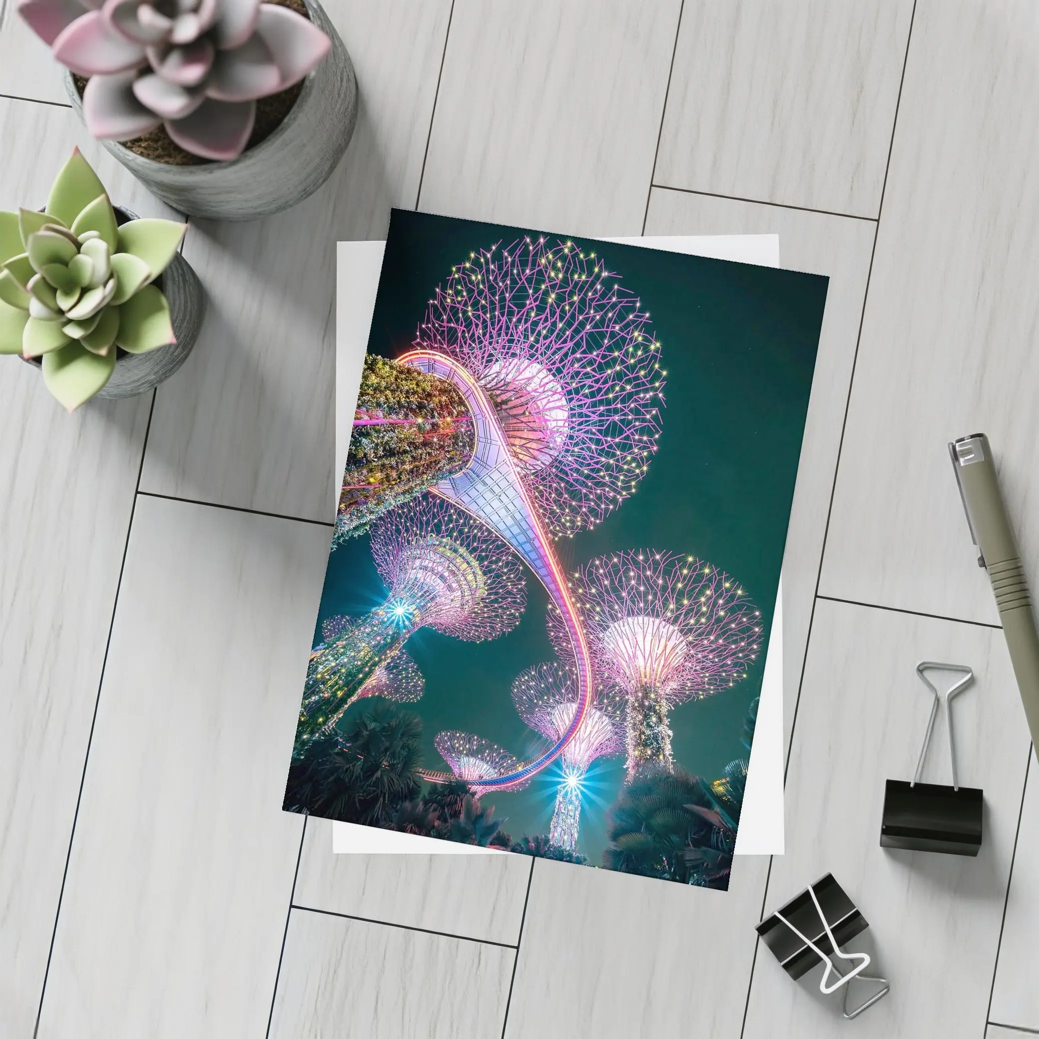 Gardens by the Bay Singapore Night Lights – Postcards
