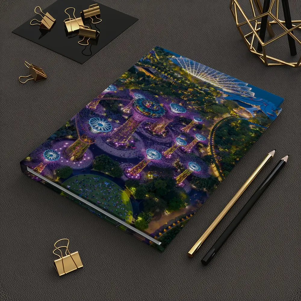 Gardens By The Bay Singapore Night Aerial – Notebooks