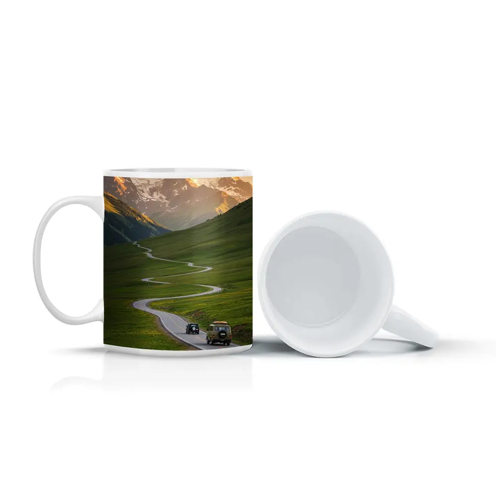 Winding Mountain Road Green Valley Sunset – Mugs
