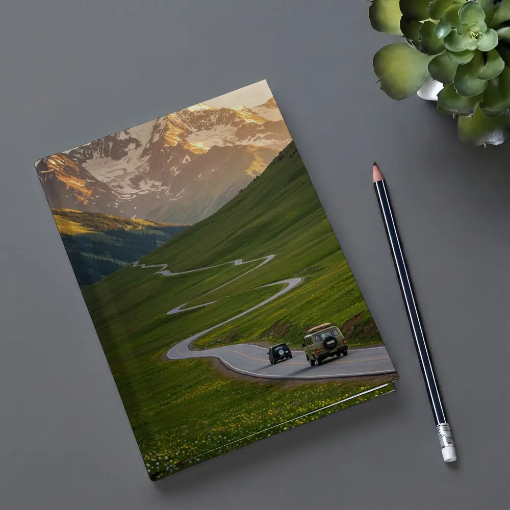 Winding Mountain Road Green Valley Sunset – Notebooks