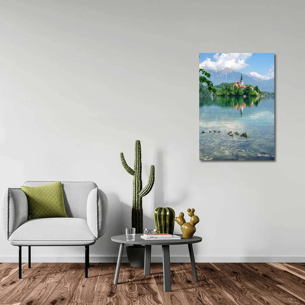 Lake Bled Island Church Slovenia Mountains – Wall Art