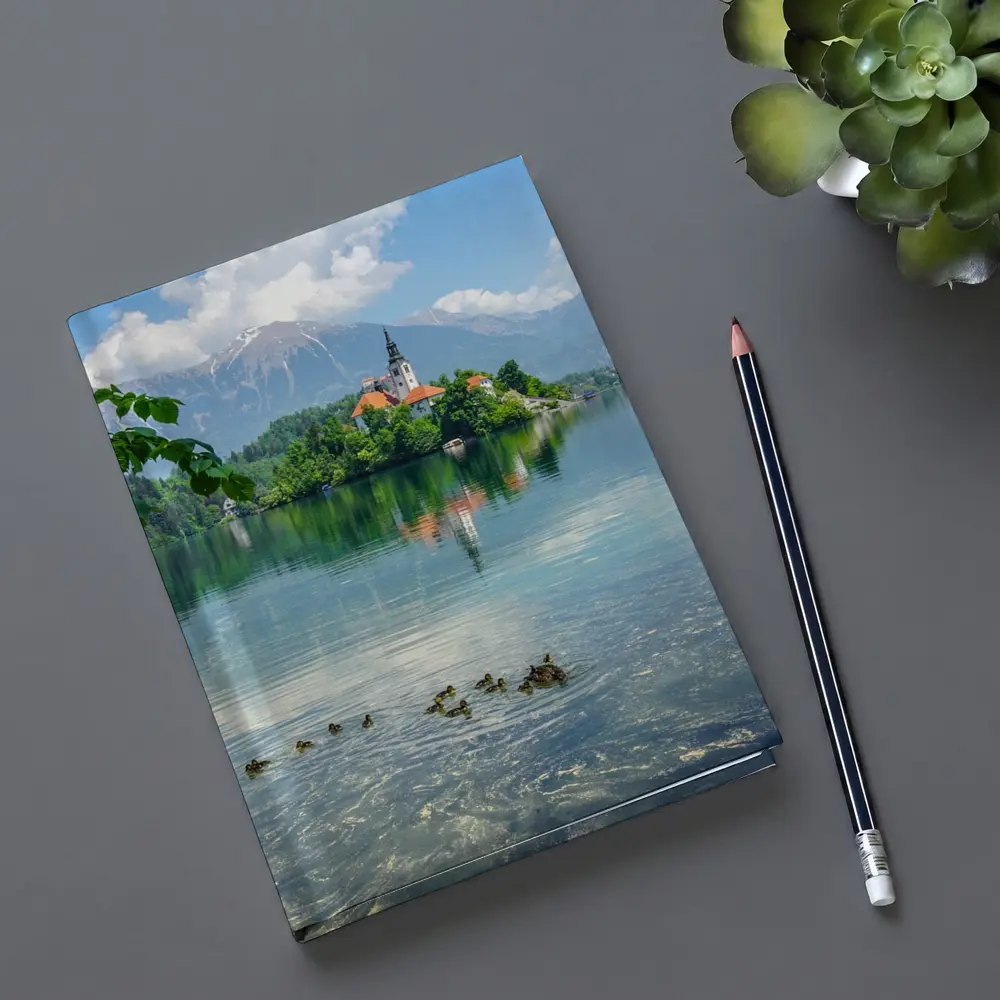 Lake Bled Island Church Slovenia Mountains – Notebooks