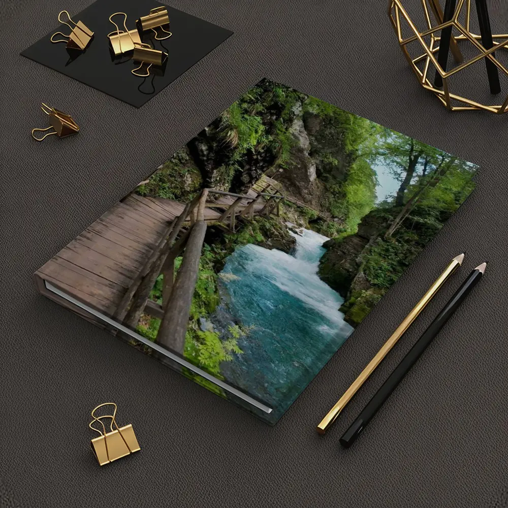 Wooden Boardwalk Canyon River Forest Path – Notebooks
