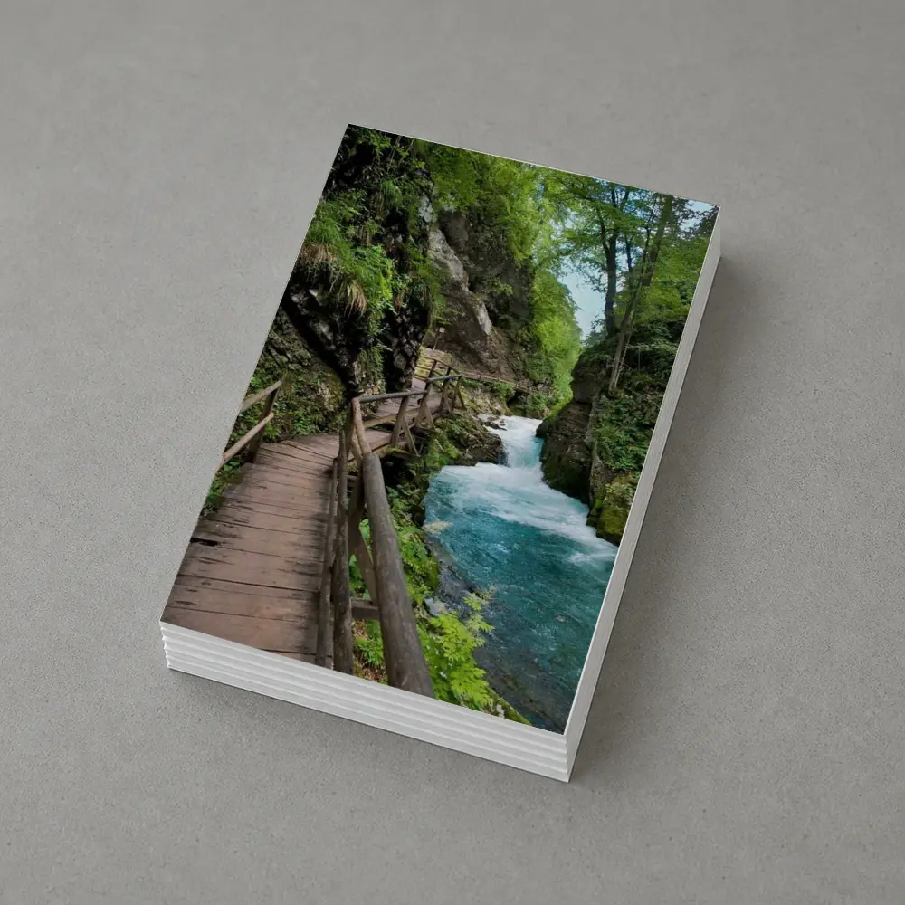 Wooden Boardwalk Canyon River Forest Path – Postcards
