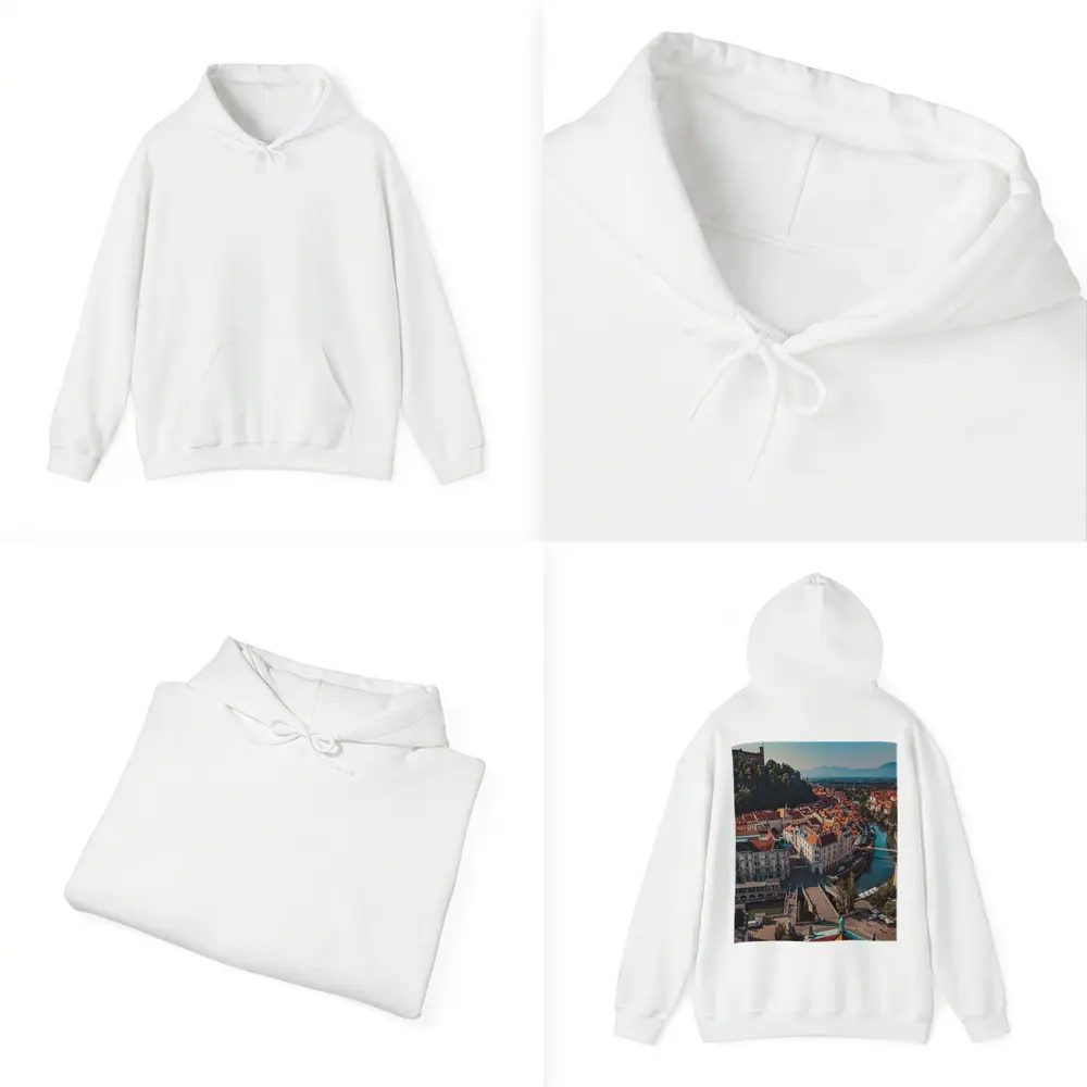Ljubljana Old Town River Aerial View – Hoodies
