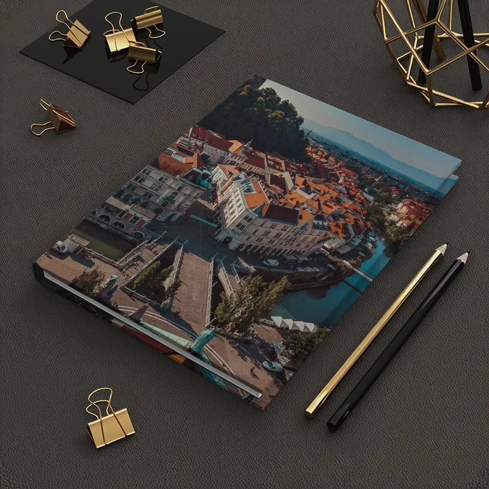 Ljubljana Old Town River Aerial View – Notebooks