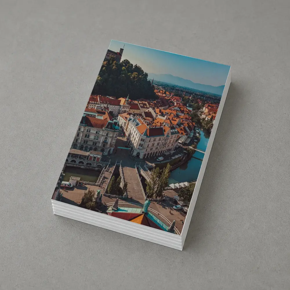 Ljubljana Old Town River Aerial View – Postcards
