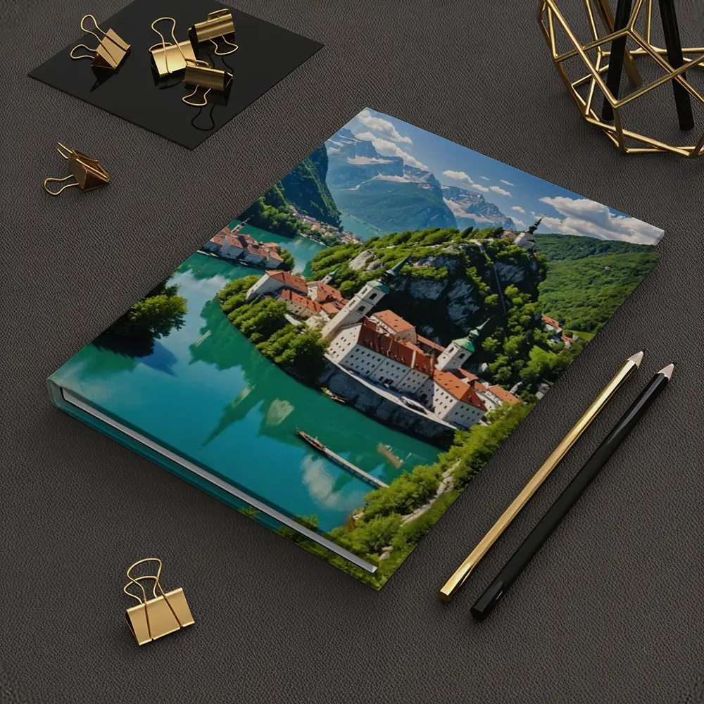 Alpine Monastery Town Turquoise River Mountains – Notebooks
