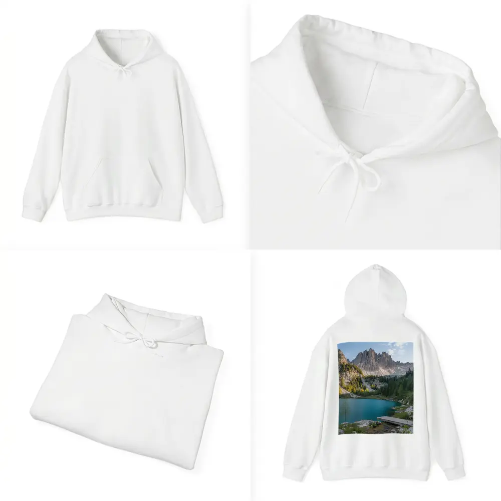 Alpine Lake Jagged Mountain Peaks Forest – Hoodies
