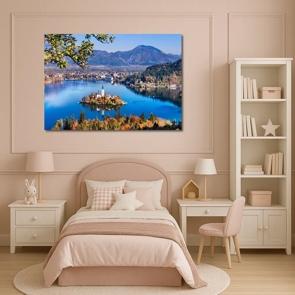 Lake Bled Island Church Slovenia Mountains – Wall Art