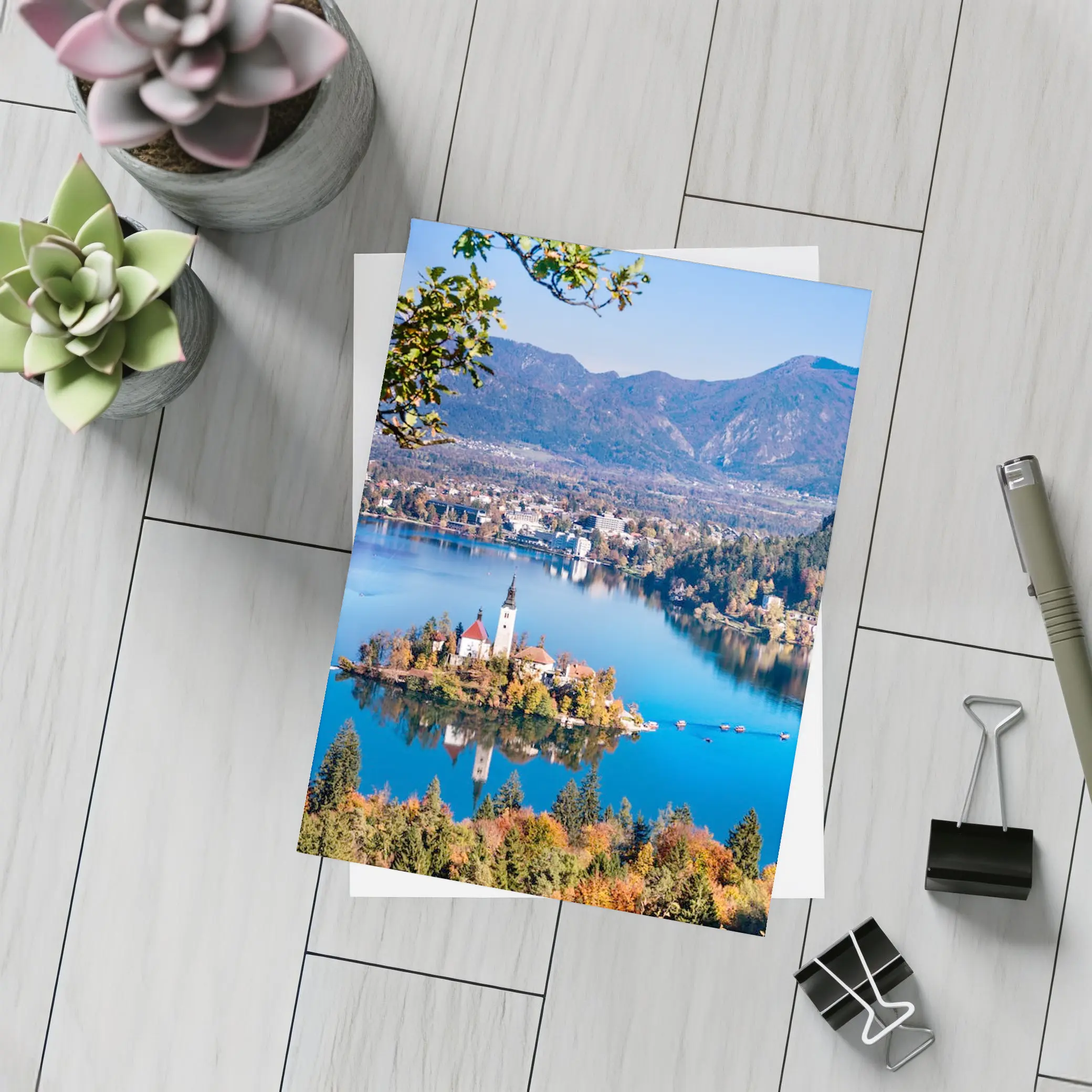 Lake Bled Island Church Slovenia Mountains – Postcards