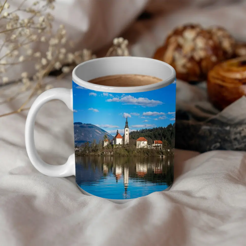 Lake Bled Island Church Slovenia Reflection – Mugs