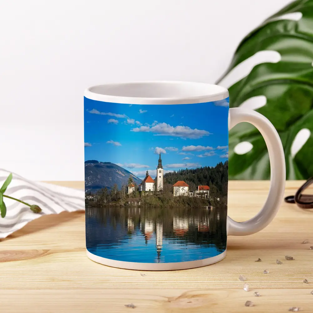 Lake Bled Island Church Slovenia Reflection – Mugs
