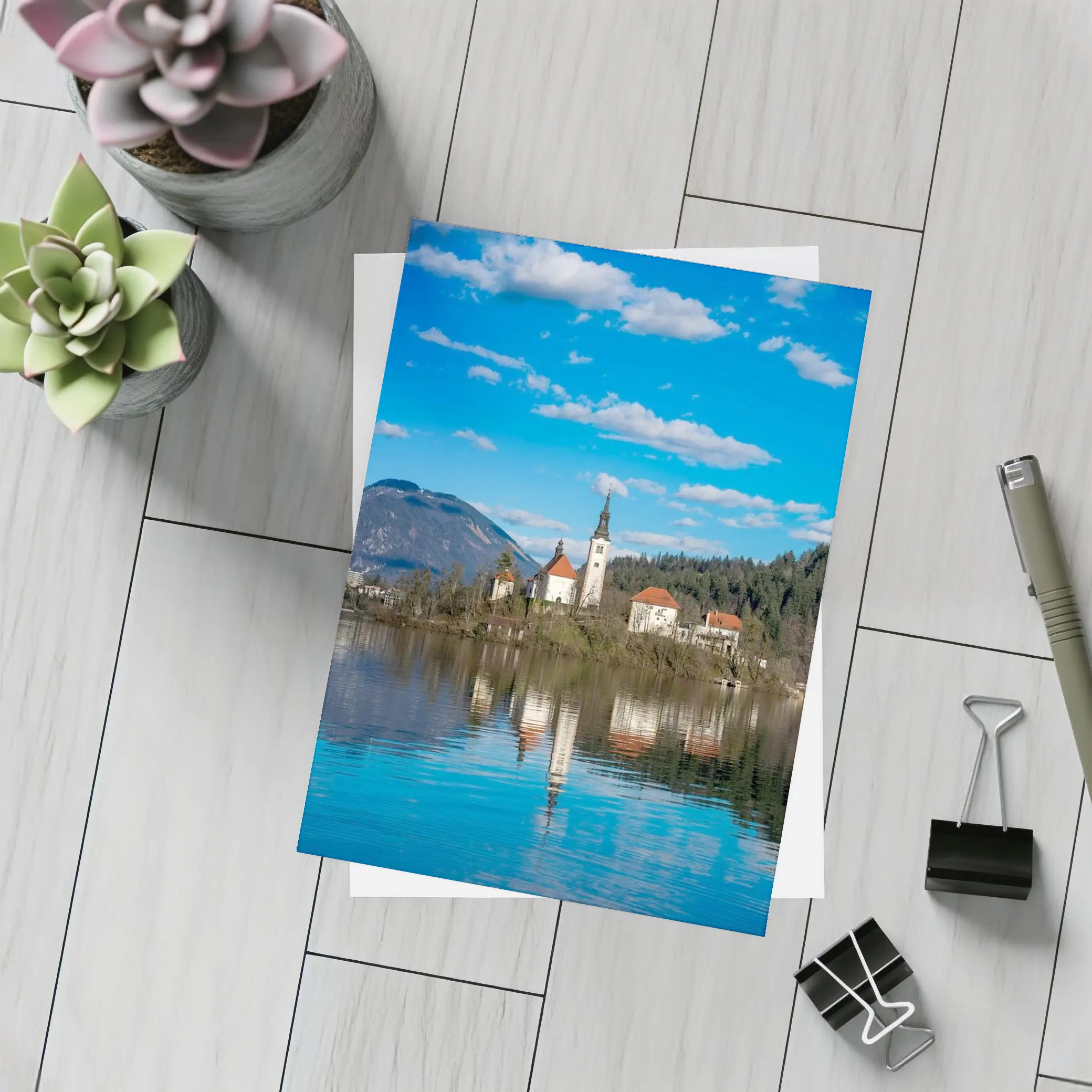 Lake Bled Island Church Slovenia Reflection – Postcards