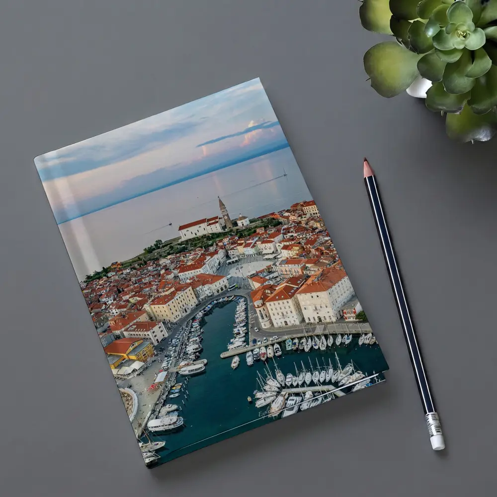 Piran Slovenia Coastal Town Aerial View – Notebooks