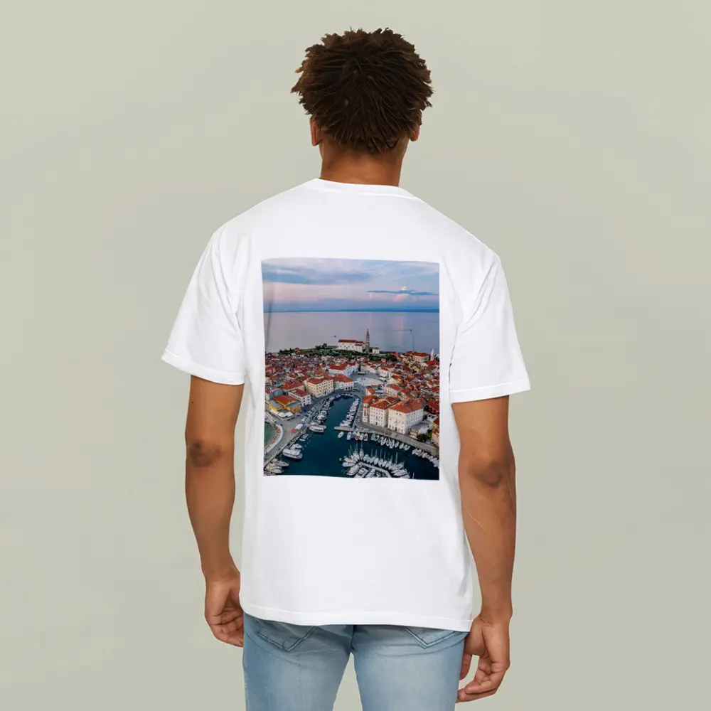 Piran Slovenia Coastal Town Aerial View – T-Shirts