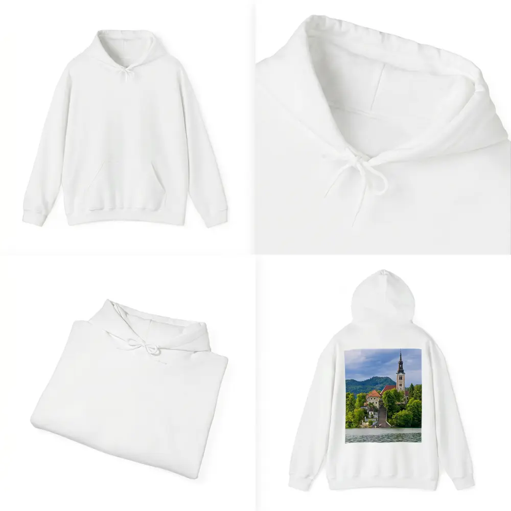 Lake Bled Island Church Slovenia Green Mountains – Hoodies