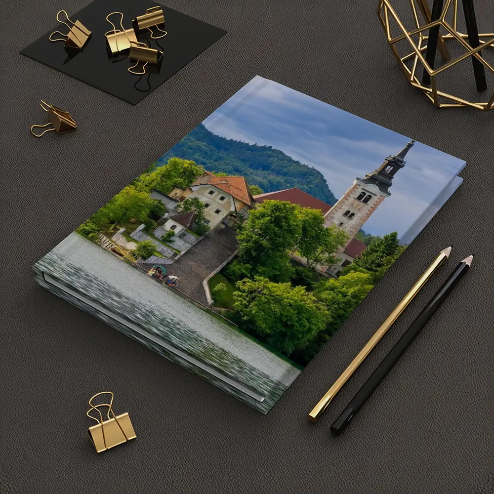 Lake Bled Island Church Slovenia Green Mountains – Notebooks