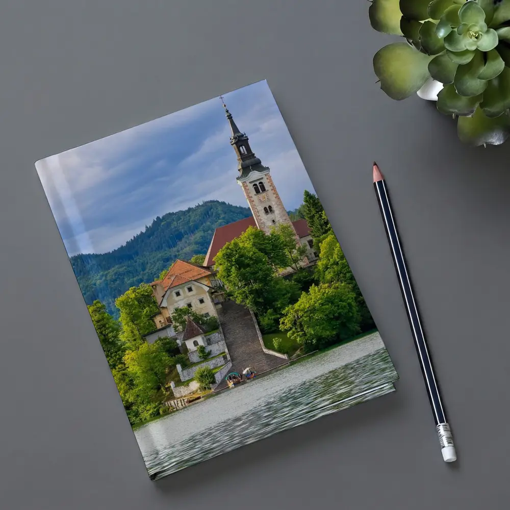 Lake Bled Island Church Slovenia Green Mountains – Notebooks