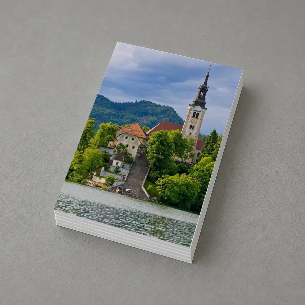 Lake Bled Island Church Slovenia Green Mountains – Postcards