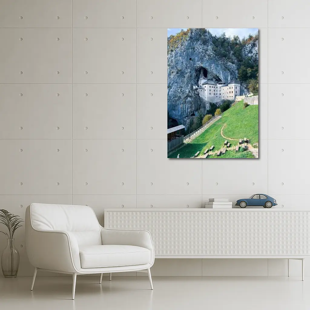 Predjama Castle Built Into Rocky Cliff – Wall Art
