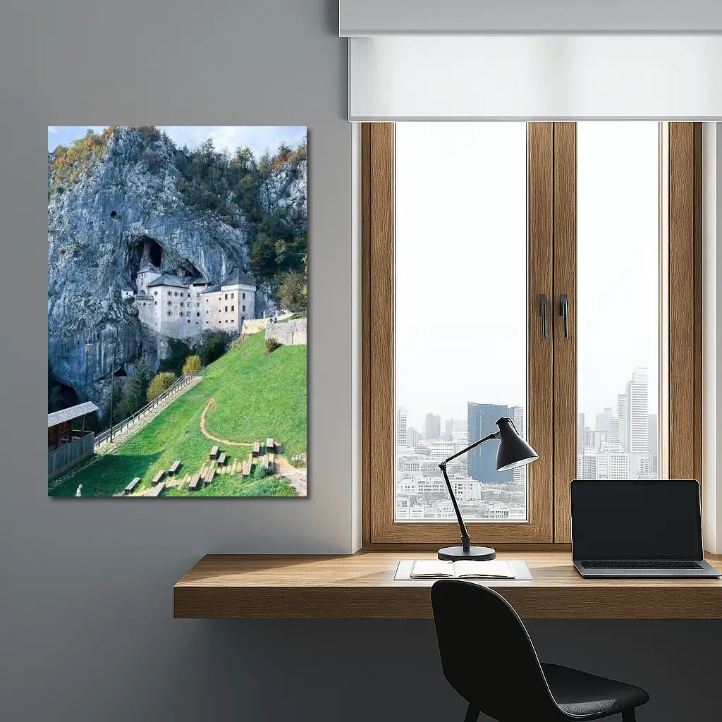 Predjama Castle Built Into Rocky Cliff – Wall Art