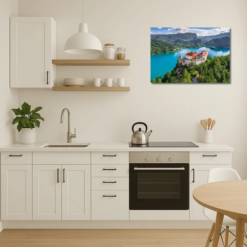 Bled Castle Over Turquoise Alpine Lake Slovenia – Wall Art
