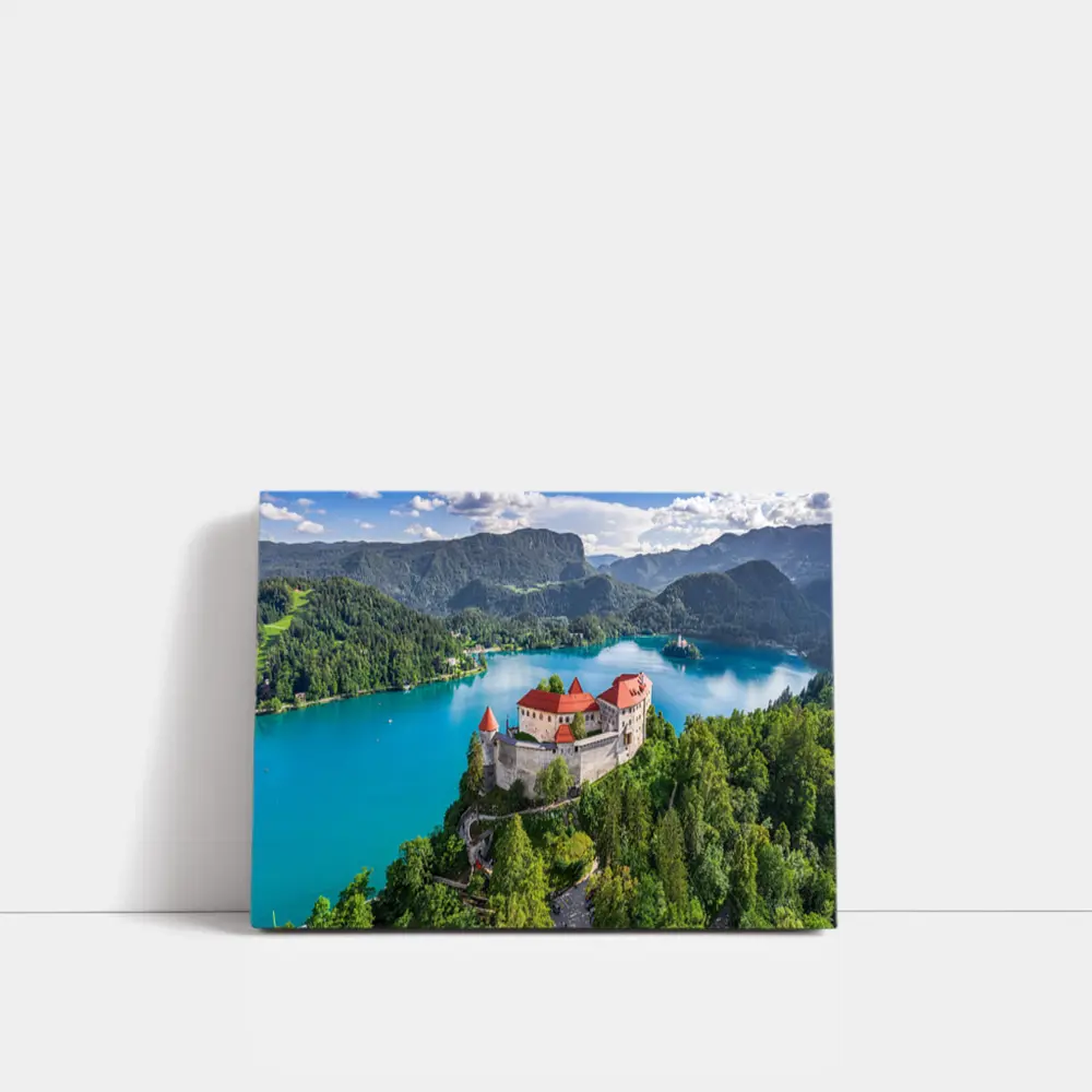 Bled Castle Over Turquoise Alpine Lake Slovenia – Wall Art