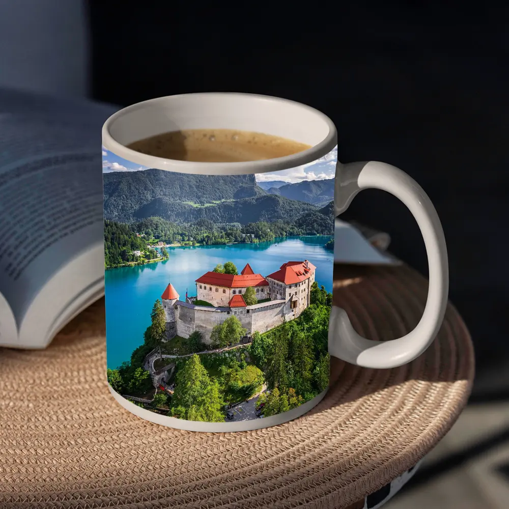 Bled Castle Over Turquoise Alpine Lake Slovenia – Mugs