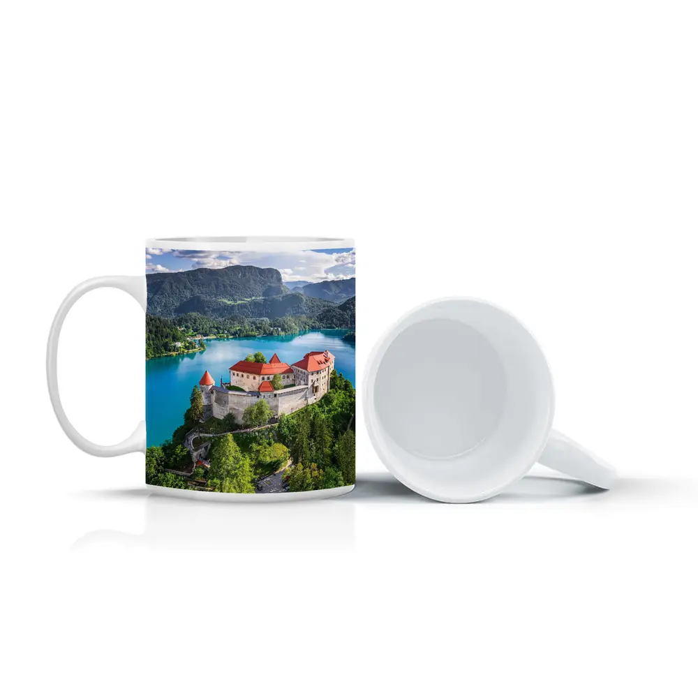 Bled Castle Over Turquoise Alpine Lake Slovenia – Mugs