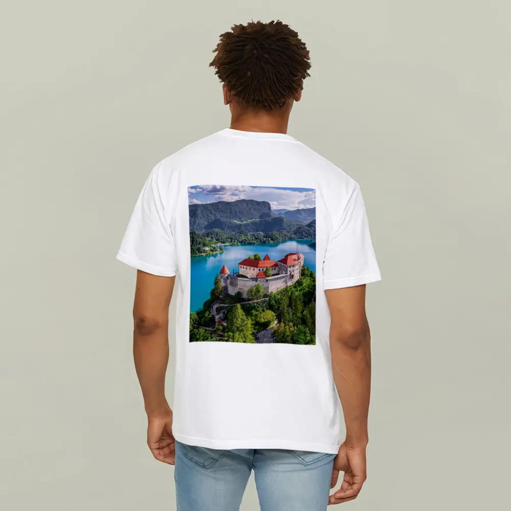 Bled Castle Over Turquoise Alpine Lake Slovenia – T-Shirts