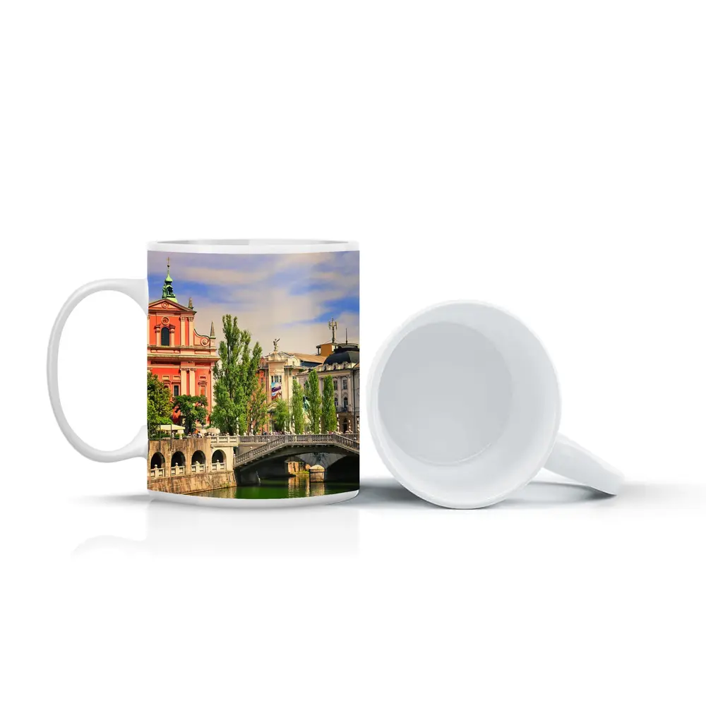 Ljubljana Slovenia Church River Bridge Cityscape – Mugs