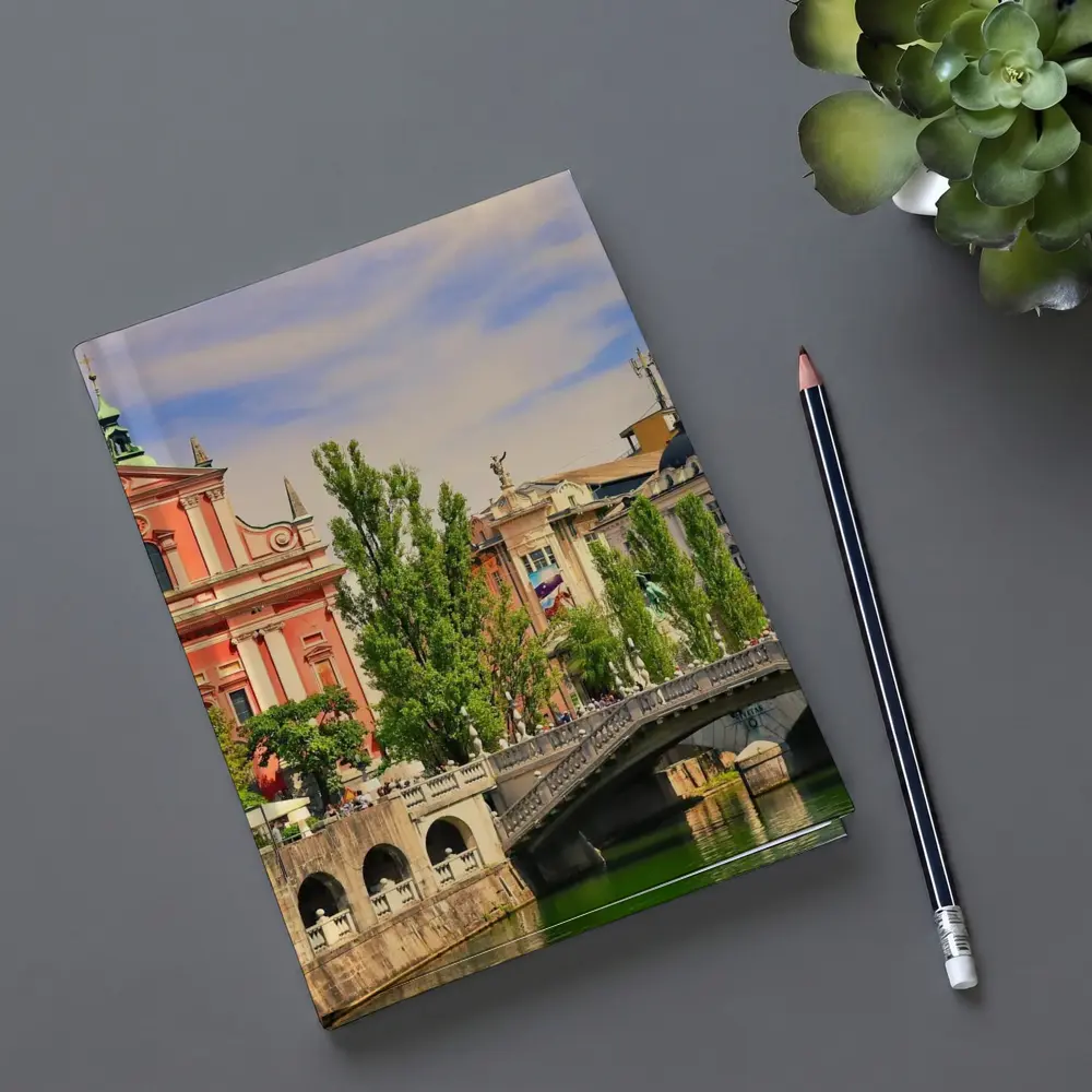 Ljubljana Slovenia Church River Bridge Cityscape – Notebooks