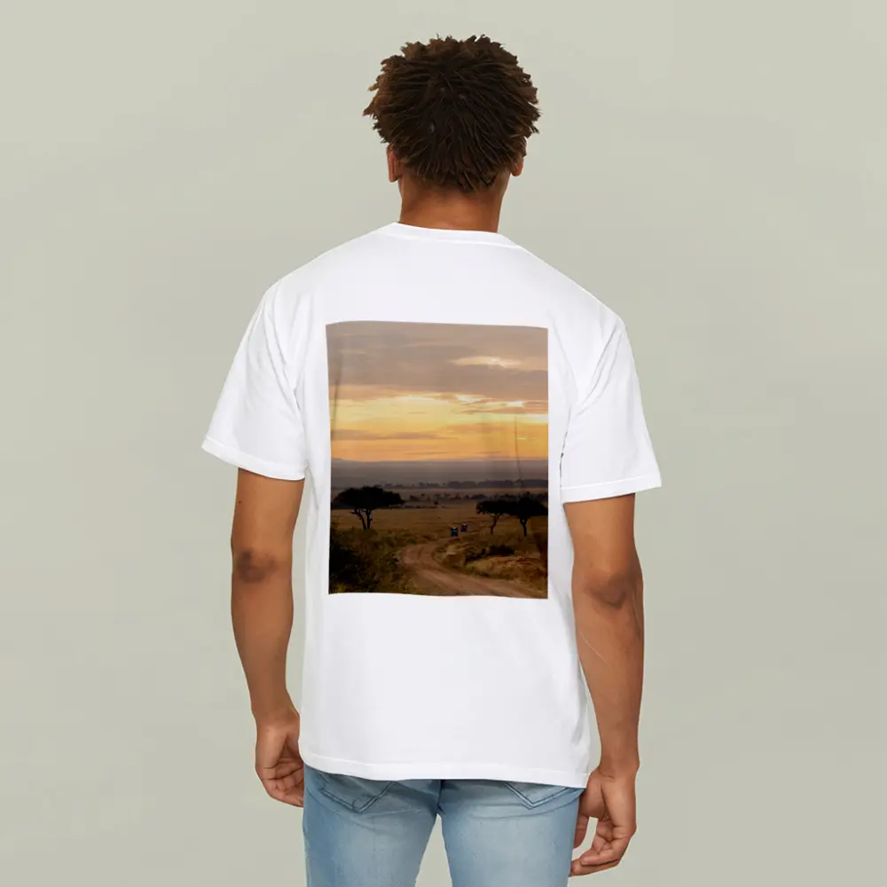 Safari Jeeps Dirt Road African Savanna Sunset – T-Shirts