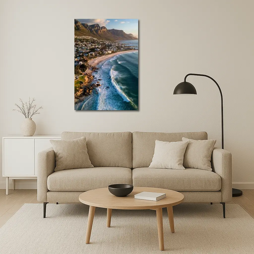 Cape Town Clifton Beach Aerial Mountain View – Wall Art