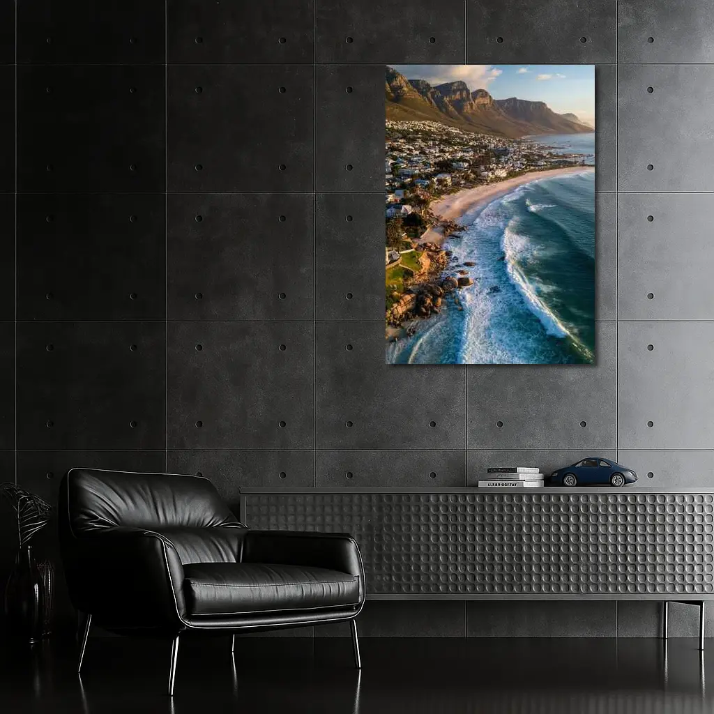 Cape Town Clifton Beach Aerial Mountain View – Wall Art