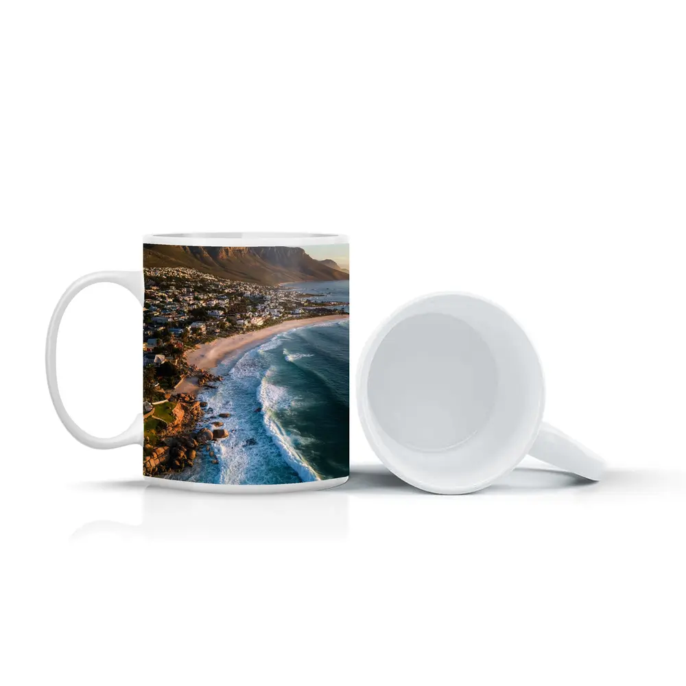 Cape Town Clifton Beach Aerial Mountain View – Mugs