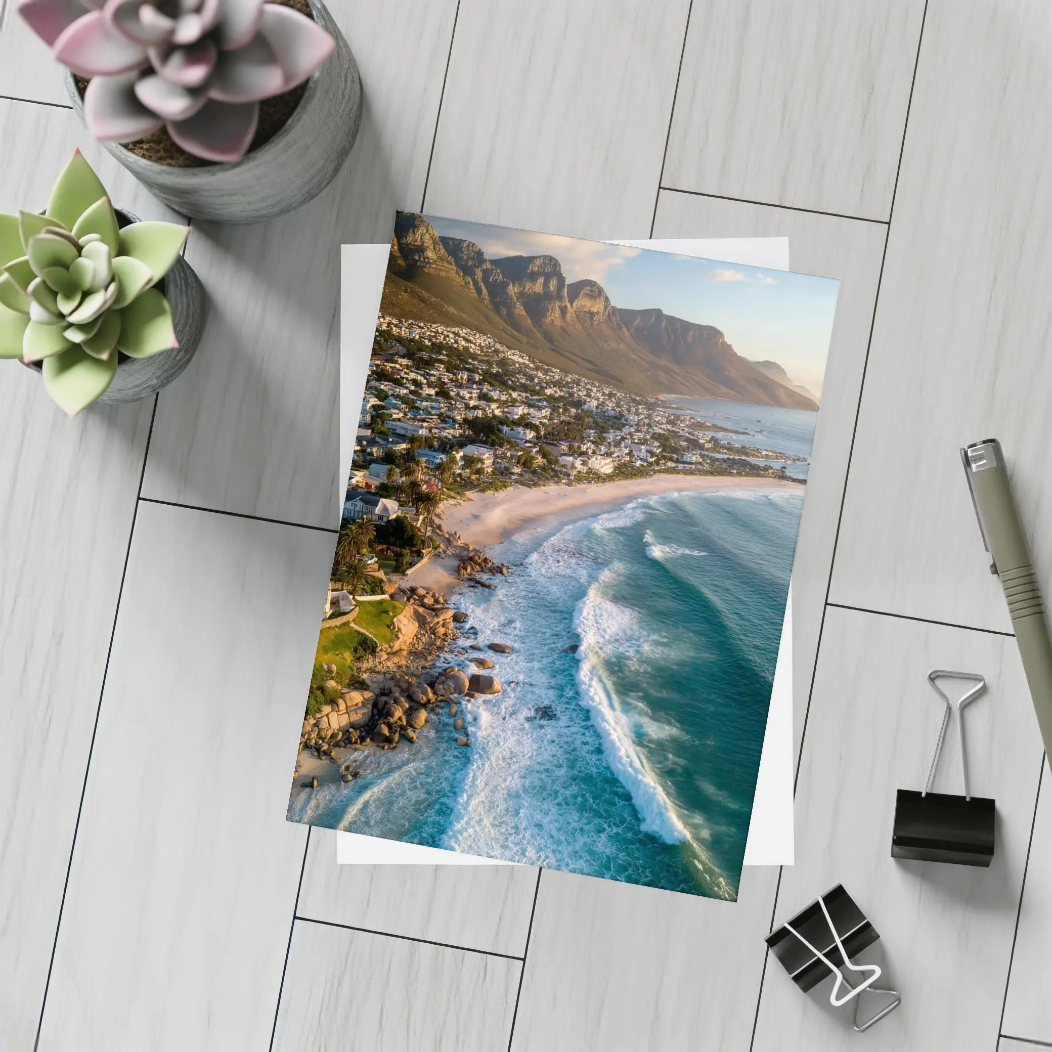 Cape Town Clifton Beach Aerial Mountain View – Postcards