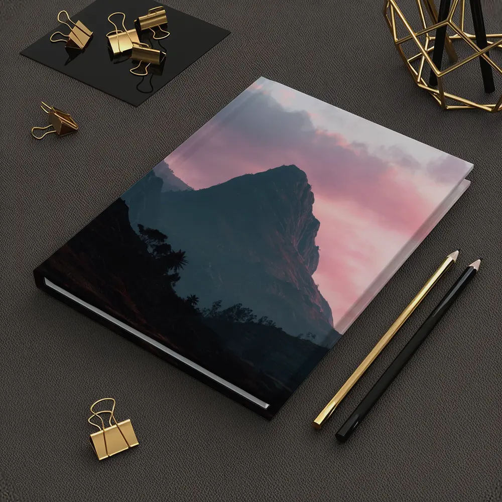 Sharp Mountain Peak Pink Sunset Sky – Notebooks