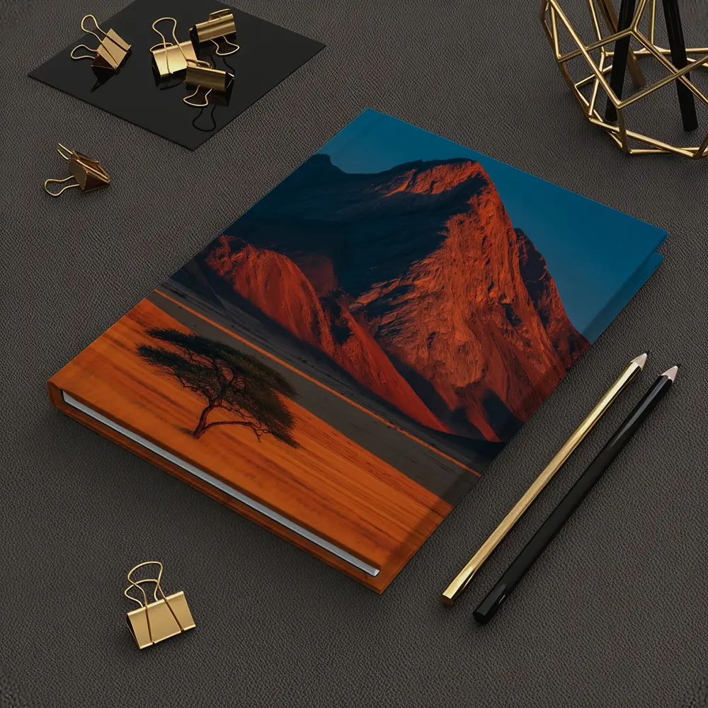 African Savanna Mountain Lone Acacia Sunset – Notebooks