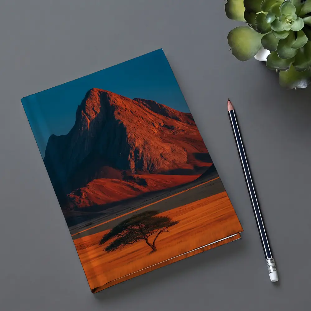 African Savanna Mountain Lone Acacia Sunset – Notebooks