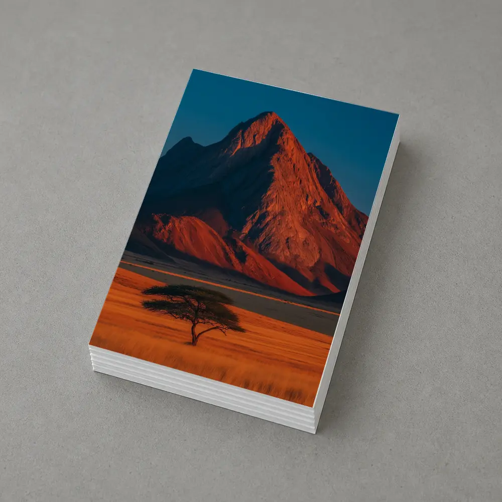 African Savanna Mountain Lone Acacia Sunset – Postcards