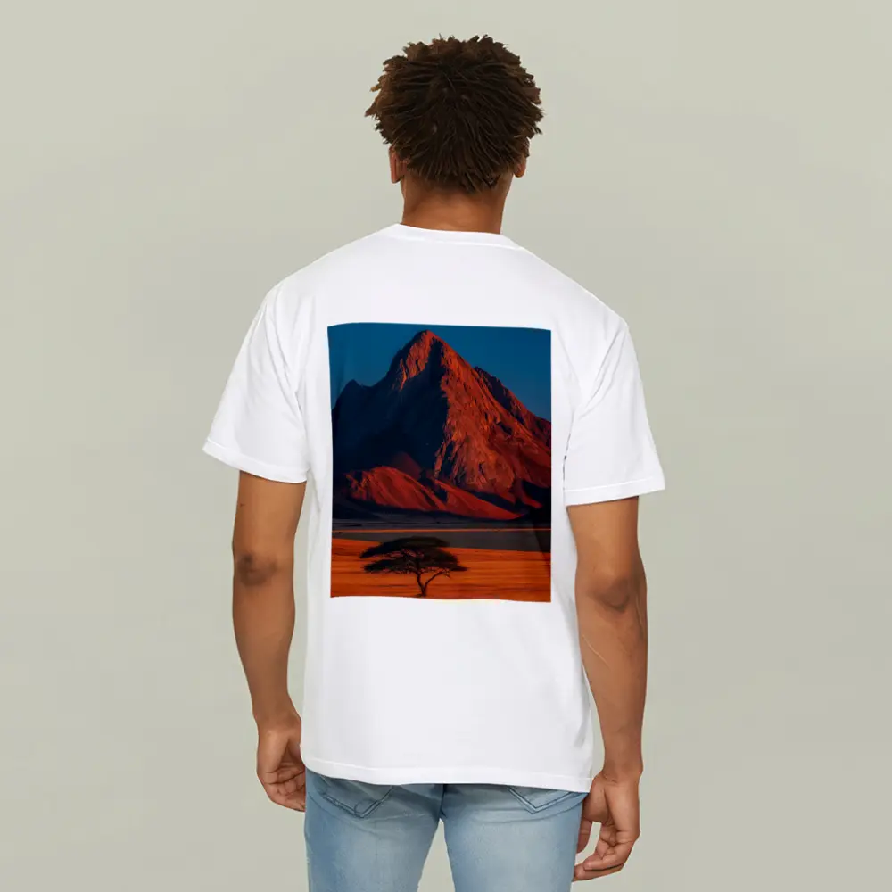 African Savanna Mountain Lone Acacia Sunset – T-Shirts