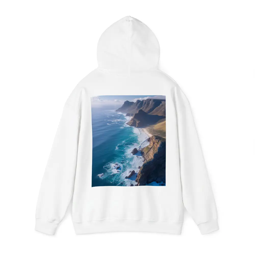 Aerial Coastal Cliffs Meeting Turquoise Ocean Waves – Hoodies