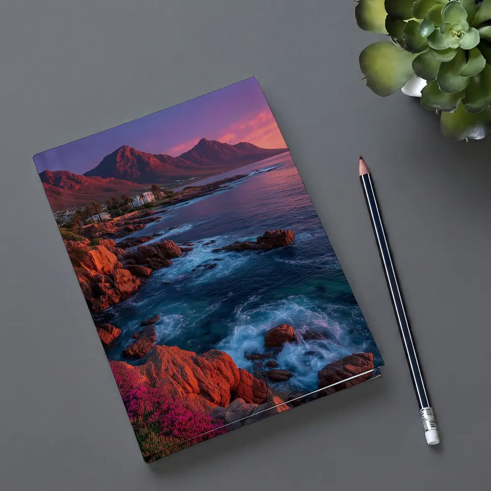 Cape Town Coastline Mountains Sunset Purple Sky – Notebooks