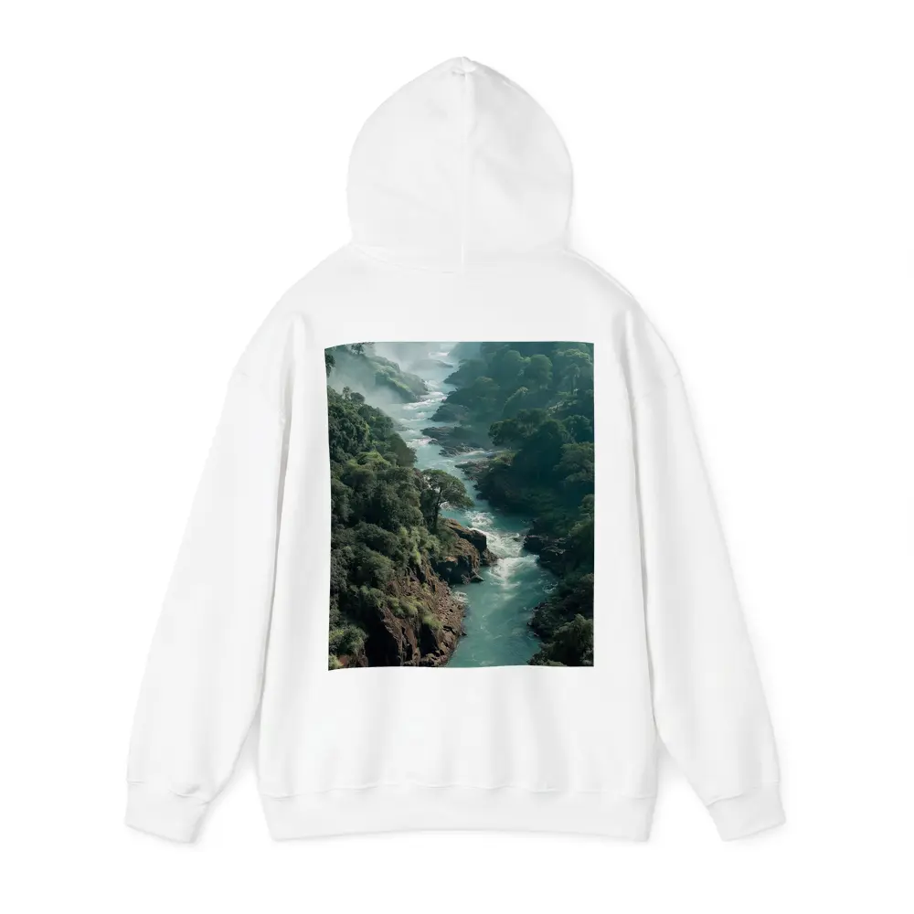 Misty River Gorge Jungle Forest Landscape – Hoodies