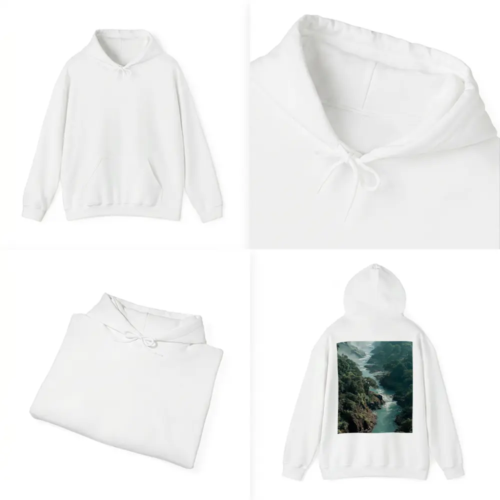 Misty River Gorge Jungle Forest Landscape – Hoodies