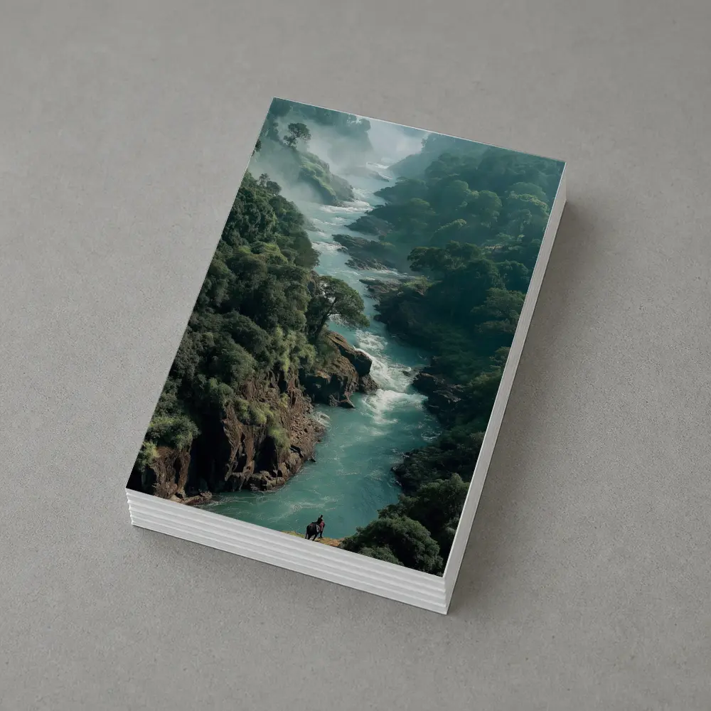 Misty River Gorge Jungle Forest Landscape – Postcards